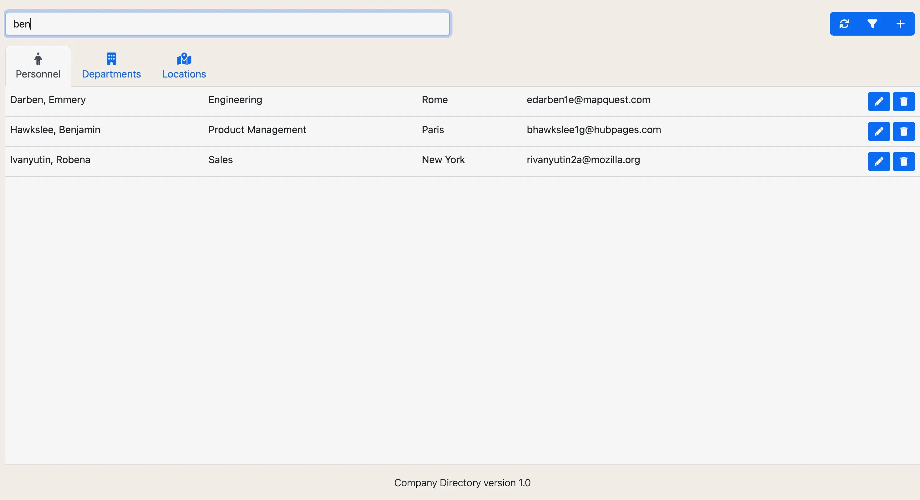Company Directory Screenshot 5